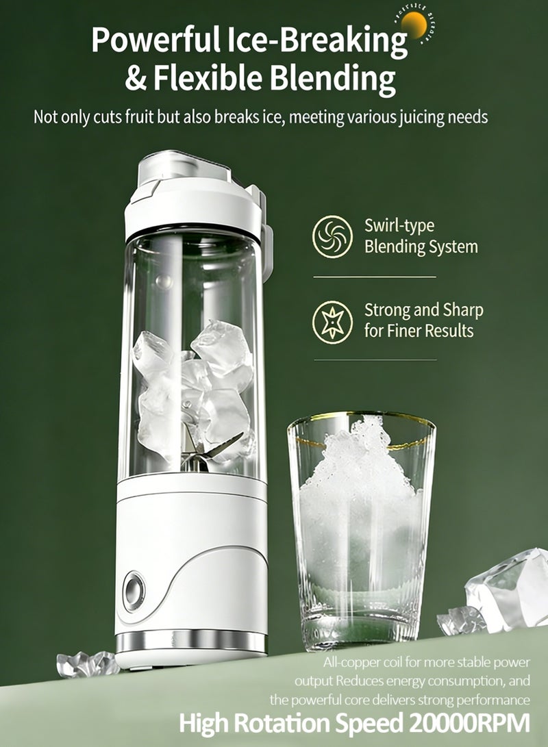 Portable Blender for Smoothies & Protein Shakes - 650ml Shaker Blender Large Capacity Portable Juicer, 75W, USB-C Rechargeable, Ice Crushing, BPA-Free, Detachable Base for Gym/Office/Picnic - Portable Mixer for Frozen Fruit & Milkshakes - Image 4